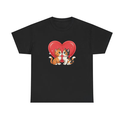 Cats in Love Unisex Tee - Cute Cat T-Shirt for Pet Lovers, Cat Owners, Sports Enthusiasts, Gifts for Animal Lovers, Casual Everyday Wear