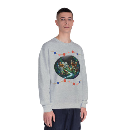 Cats & Dogs Happy Garden Unisex NuBlend Crewneck Sweatshirt style 1