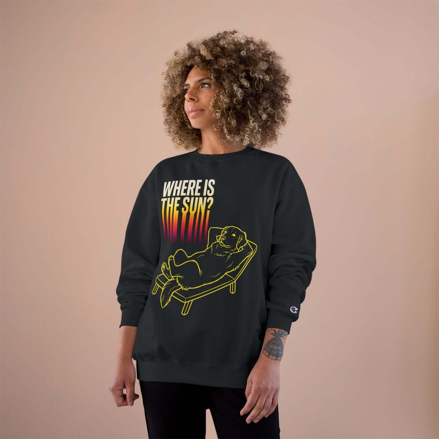 Where is the Sun - Dog Champion Unisex Crewneck Sweatshirt