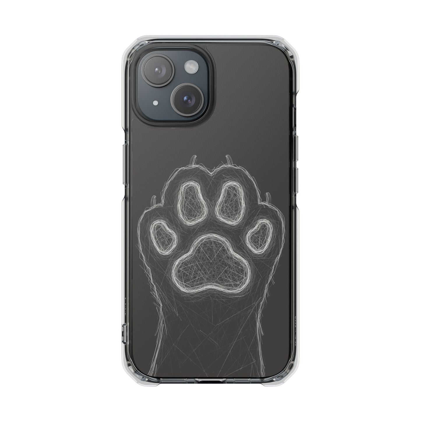 Grey Cat Paw Print Magnetic iPhone Case