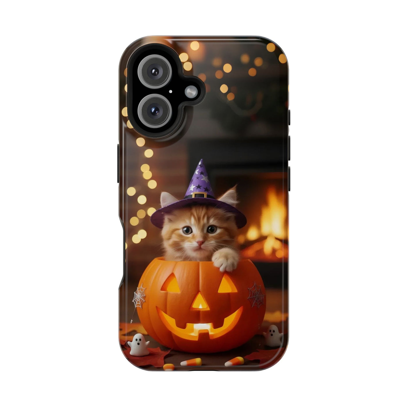 Halloween cute kitten photo style 3 Magnetic Phone Case, Cat Lover Gift, Impact-Resistant iPhone Case, Funny Pet Accessory, Unique Animal Design