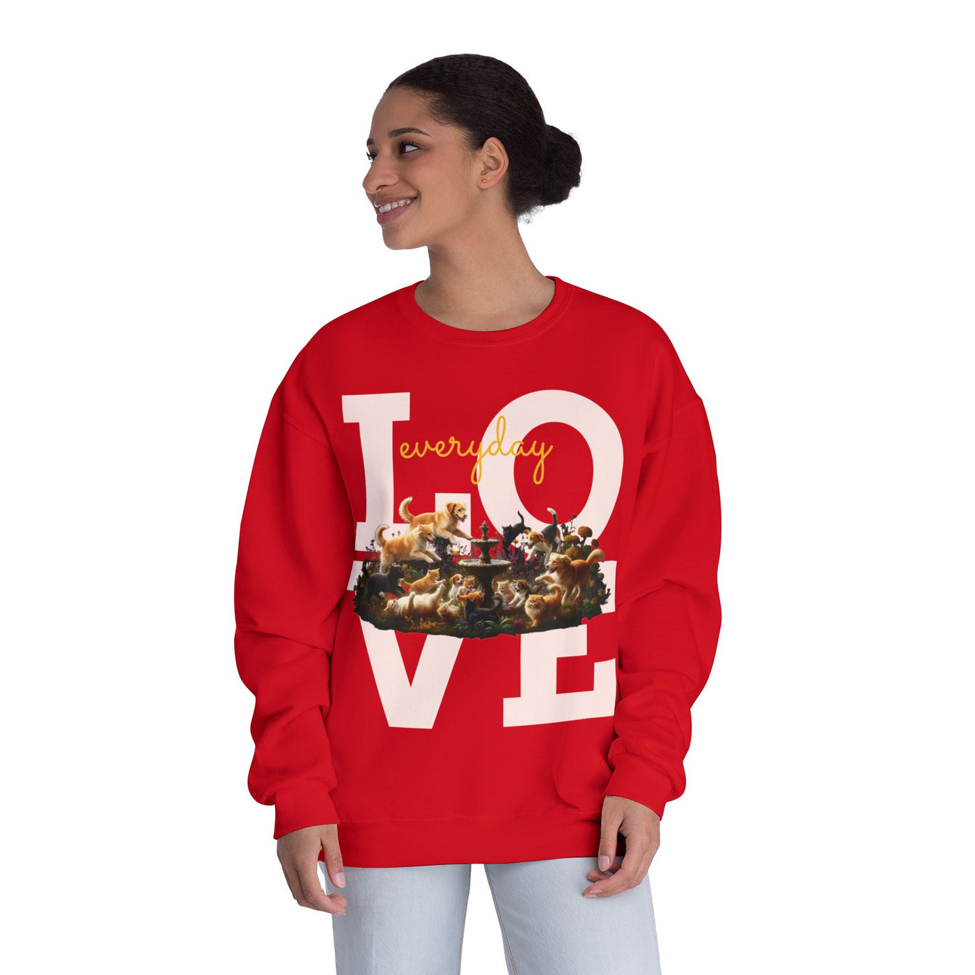 Love Everyday Cats & Dogs Unisex NuBlend® Crewneck Sweatshirt