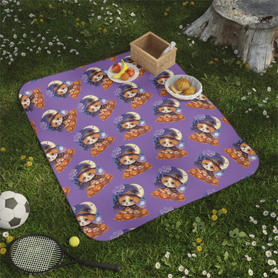 Halloween Dog Picnic Blanket for Outdoor Adventures, Fun, Family Gatherings, Summer Outings, BBQs, and Festivals