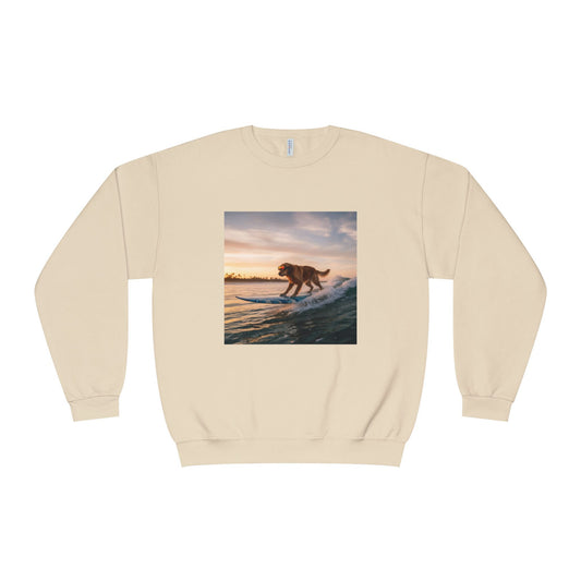 Surfing Dog Graphic Unisex NuBlend Crewneck Sweatshirt style 2