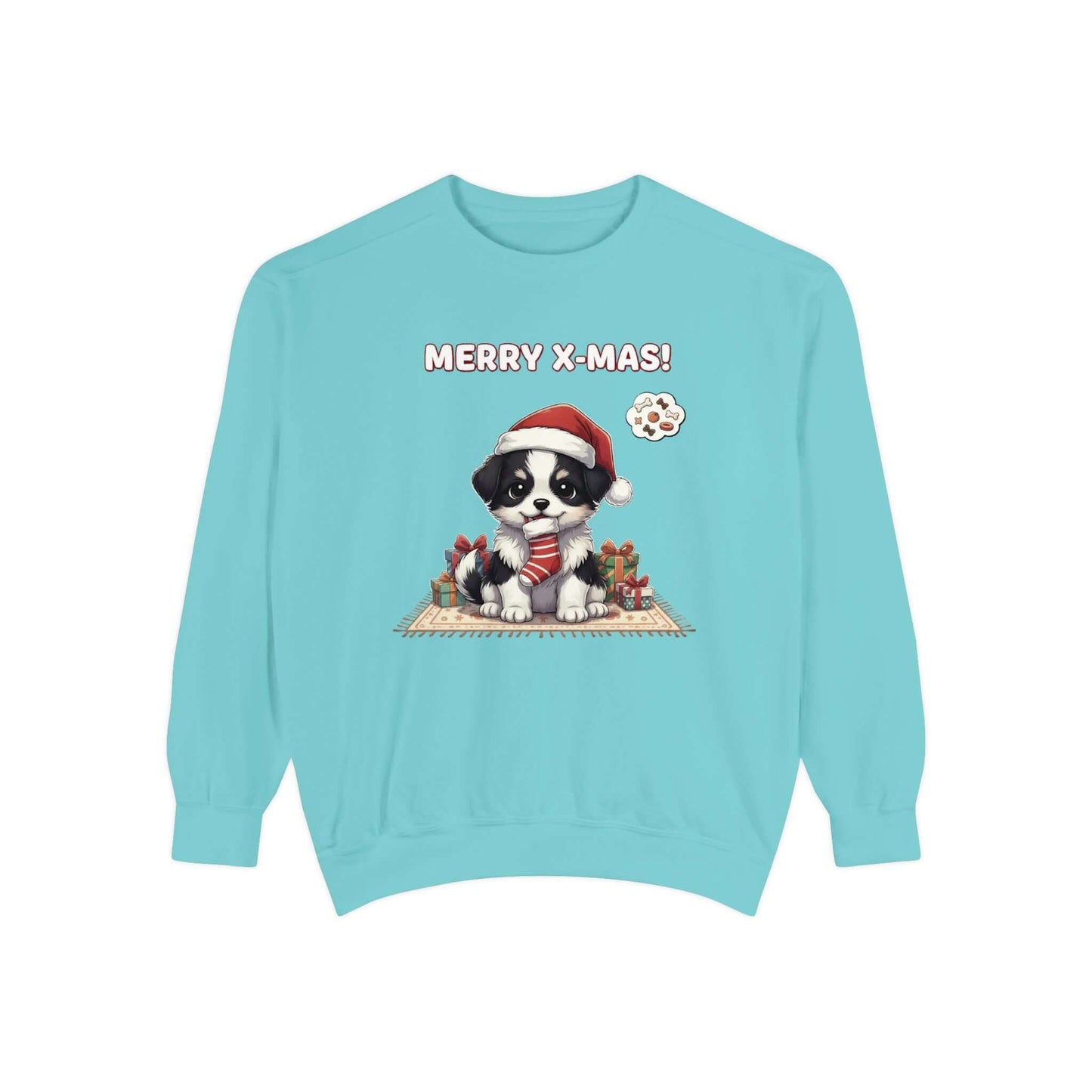 Puppy wait for Christmas presents Unisex Crewneck Sweatshirt style 7