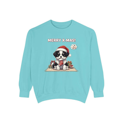 Puppy wait for Christmas presents Unisex Crewneck Sweatshirt style 7