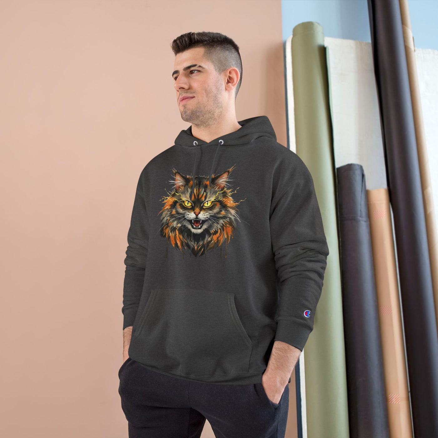 Mad Cat style 1 Men and Women Champion Hoodie