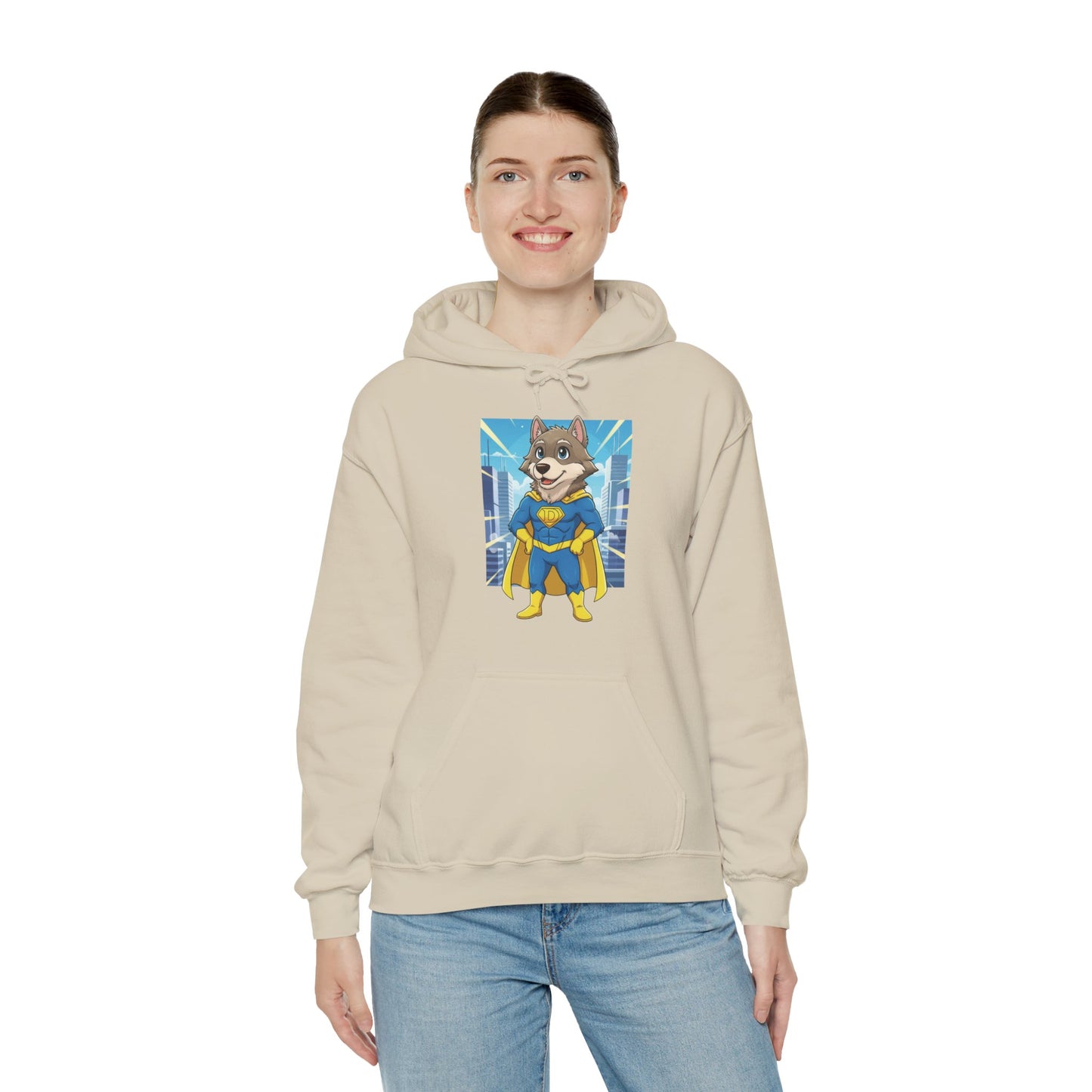 Dog cosplay Superman Funny Design Unisex Hoodie style 1