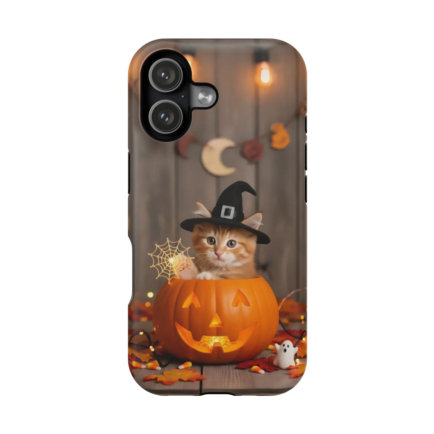 Halloween cute kitten photo style 2 Magnetic Phone Case, Cat Lover Gift, Impact-Resistant iPhone Case, Funny Pet Accessory, Unique Animal Design