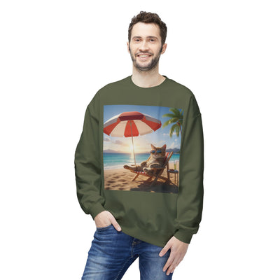 Beach Vibes Cat Crewneck Sweatshirt