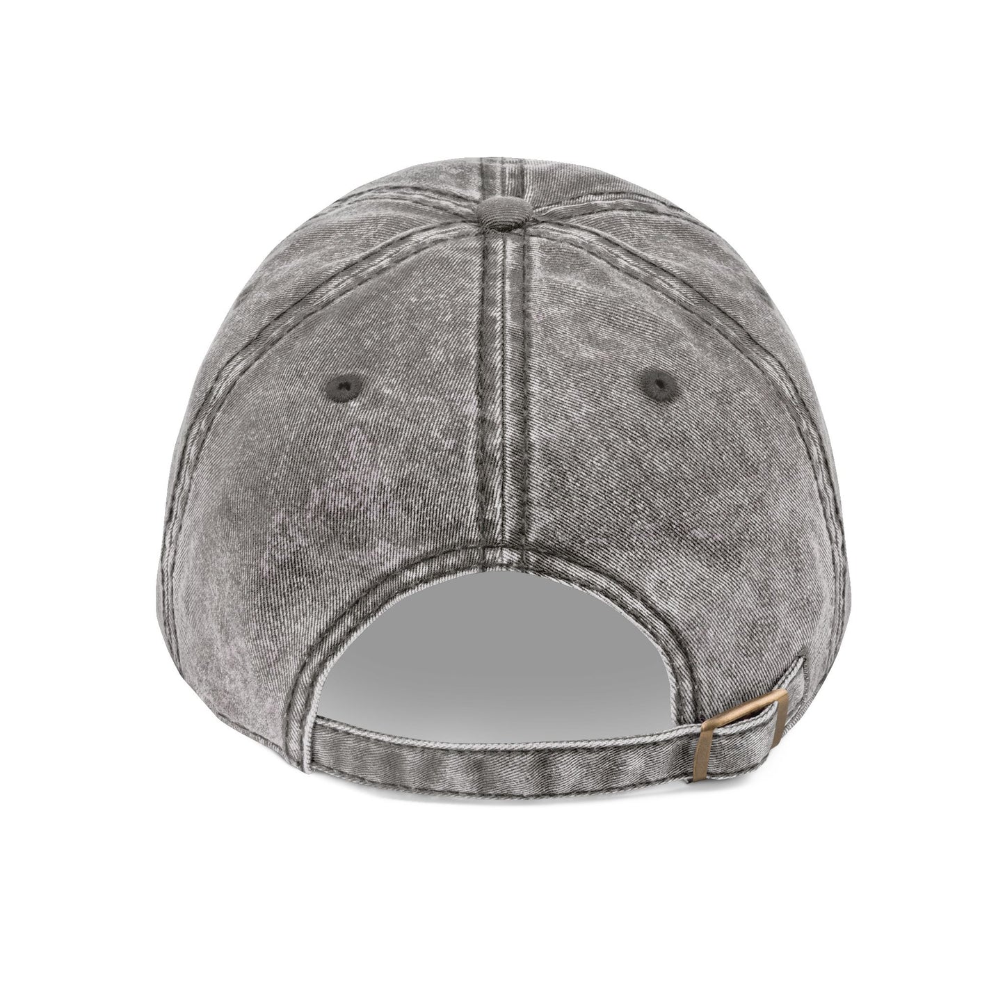 Cats Lover Vintage Embroidered Cap Dad Hat Grey Words