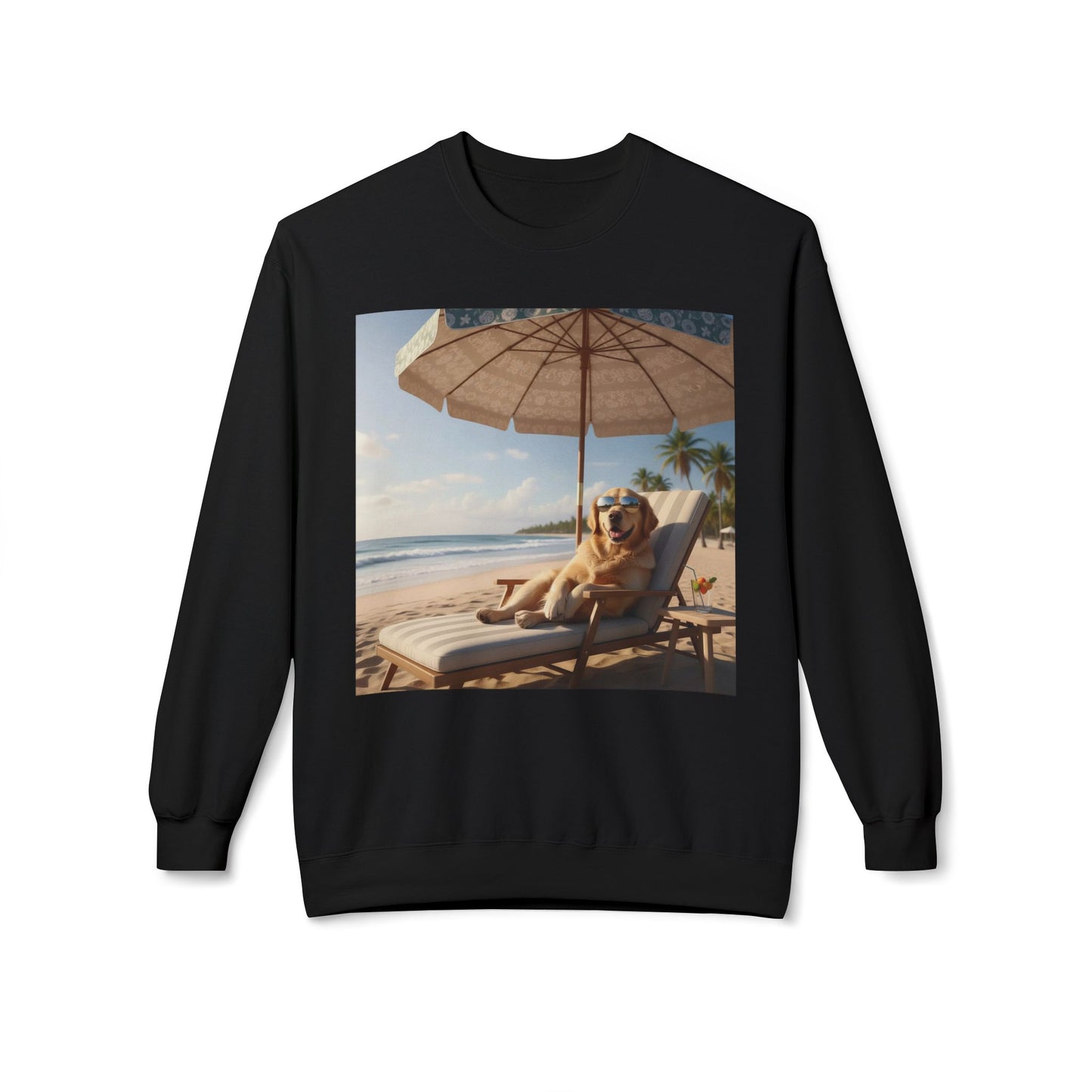 Beach Vibes Dog Graphic Unisex Crewneck Sweatshirt