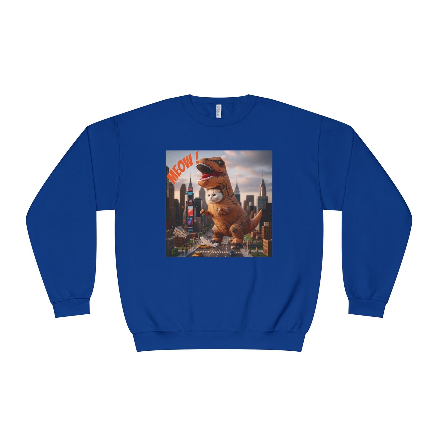 Tyrannosaurus Cat in city Unisex NuBlend Sweatshirt style 1