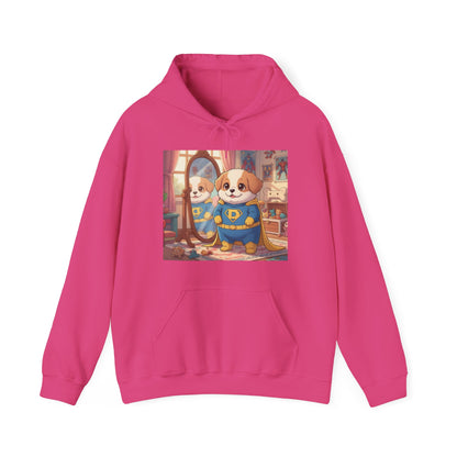 Dog cosplay Superman Funny Design Unisex Hoodie style 2