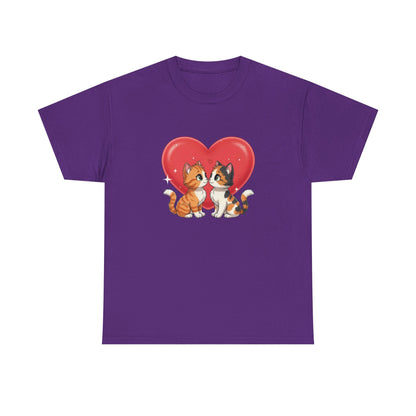 Cats in Love Unisex Tee - Cute Cat T-Shirt for Pet Lovers, Cat Owners, Sports Enthusiasts, Gifts for Animal Lovers, Casual Everyday Wear