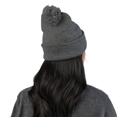 Embroidered Cat Mom Pom-Pom Knit Cap