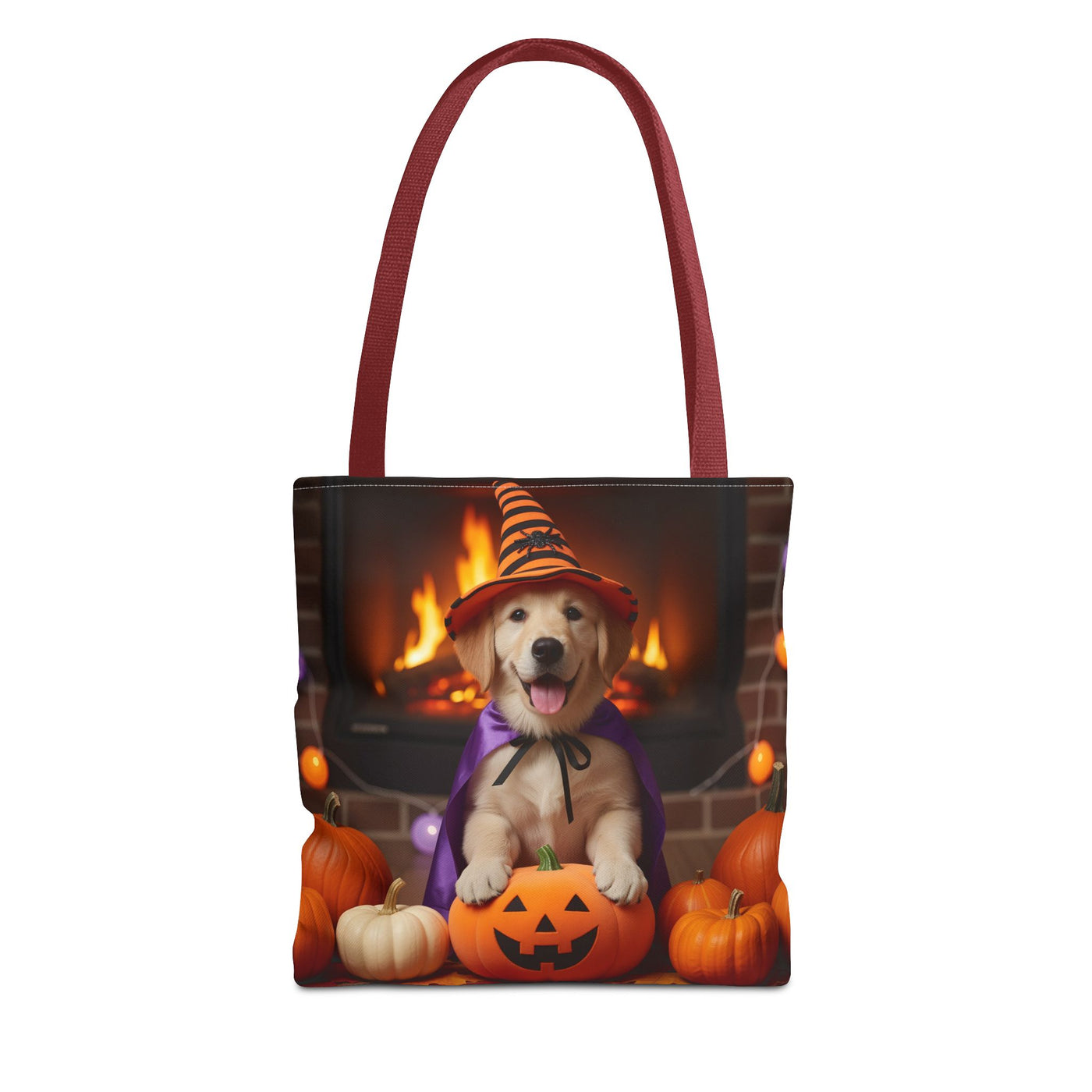 Adorable Halloween Puppy Tote Bag, Dog Lover Bag, Spooky Season Accessories, Pumpkin Patch Shopper, Cute Pet Gift
