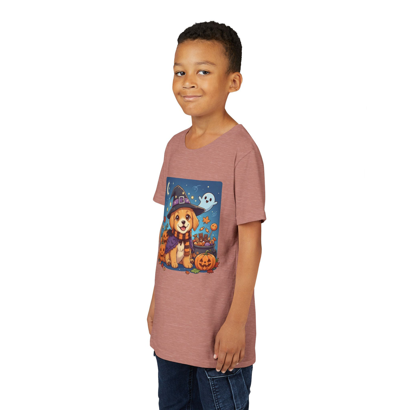 Halloween cute puppy anime style 6 Youth Tee, Short Sleeve T-Shirt, Kids Halloween Apparel, Cute Dog Tee, Fall Outfit for Children