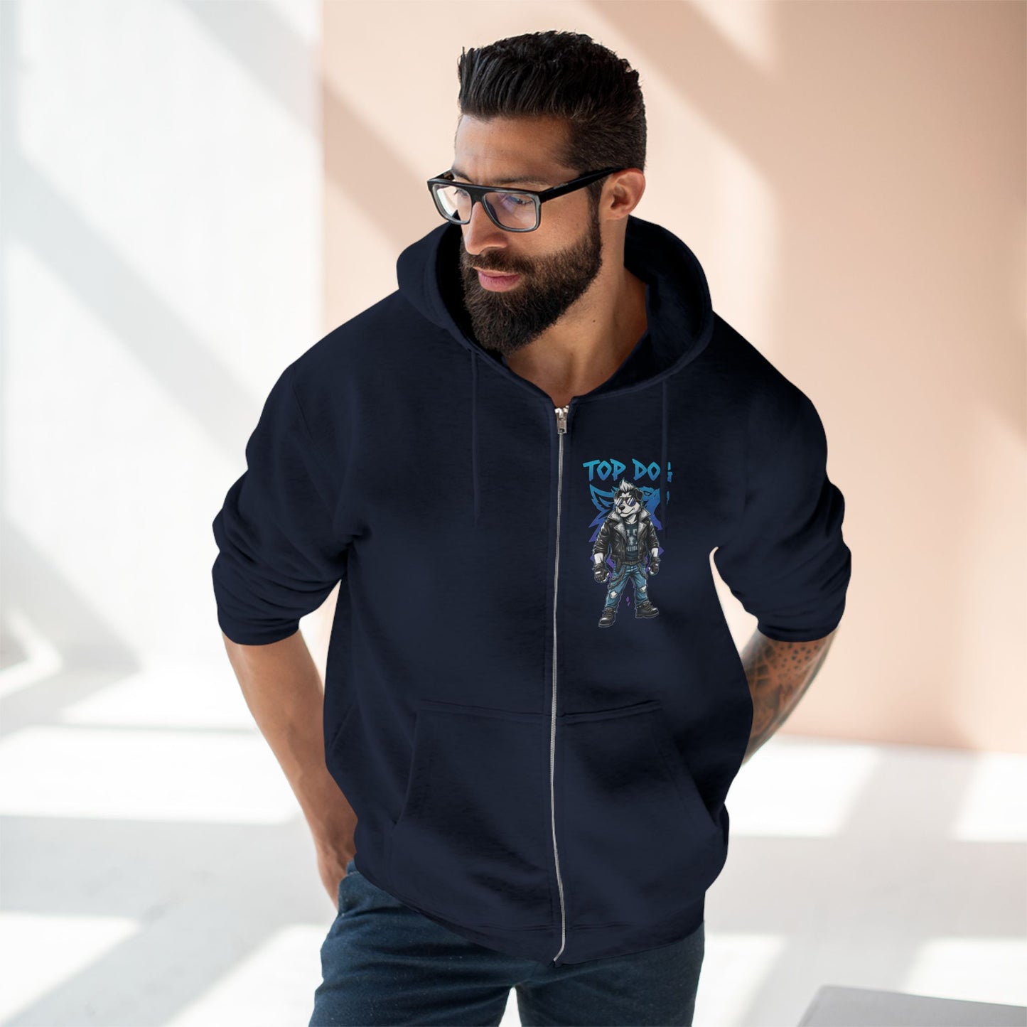 Top Dog Streetwear Graphic Unisex Zip Hoodie