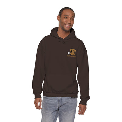 Coffee Time Dog Embroidered style 2 Unisex Pullover Hoodie