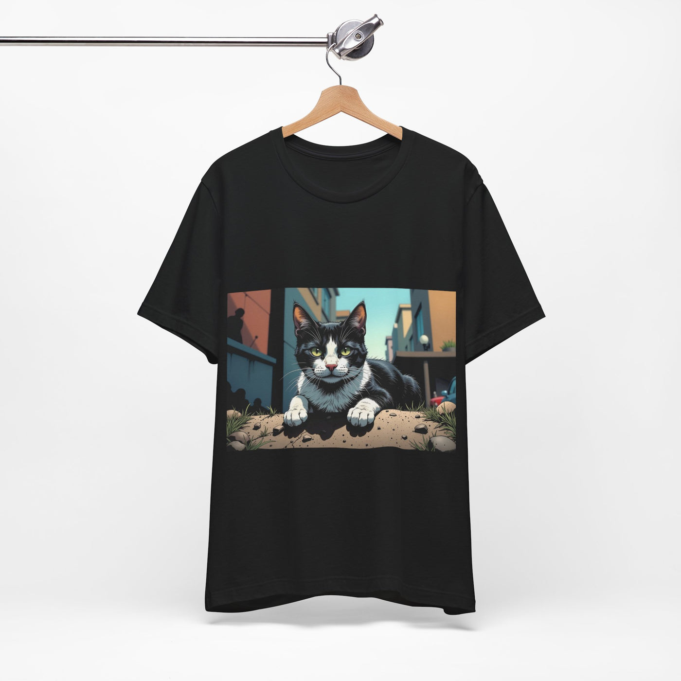 Cool Cat Graphic Tee style 1 - Unisex Jersey Short Sleeve Tee, Cat Lover Gift, Cute Cat T-Shirt, Casual Wear, Pet Owner Apparel
