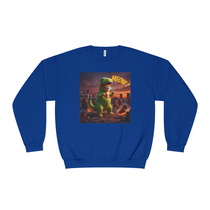 Tyrannosaurus Cat in city Unisex NuBlend Sweatshirt style 2