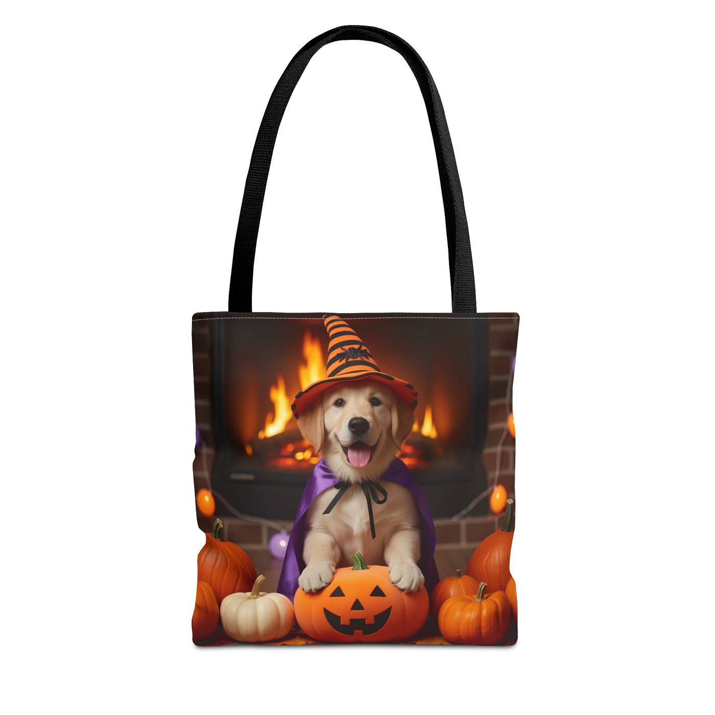 Adorable Halloween Puppy Tote Bag, Dog Lover Bag, Spooky Season Accessories, Pumpkin Patch Shopper, Cute Pet Gift