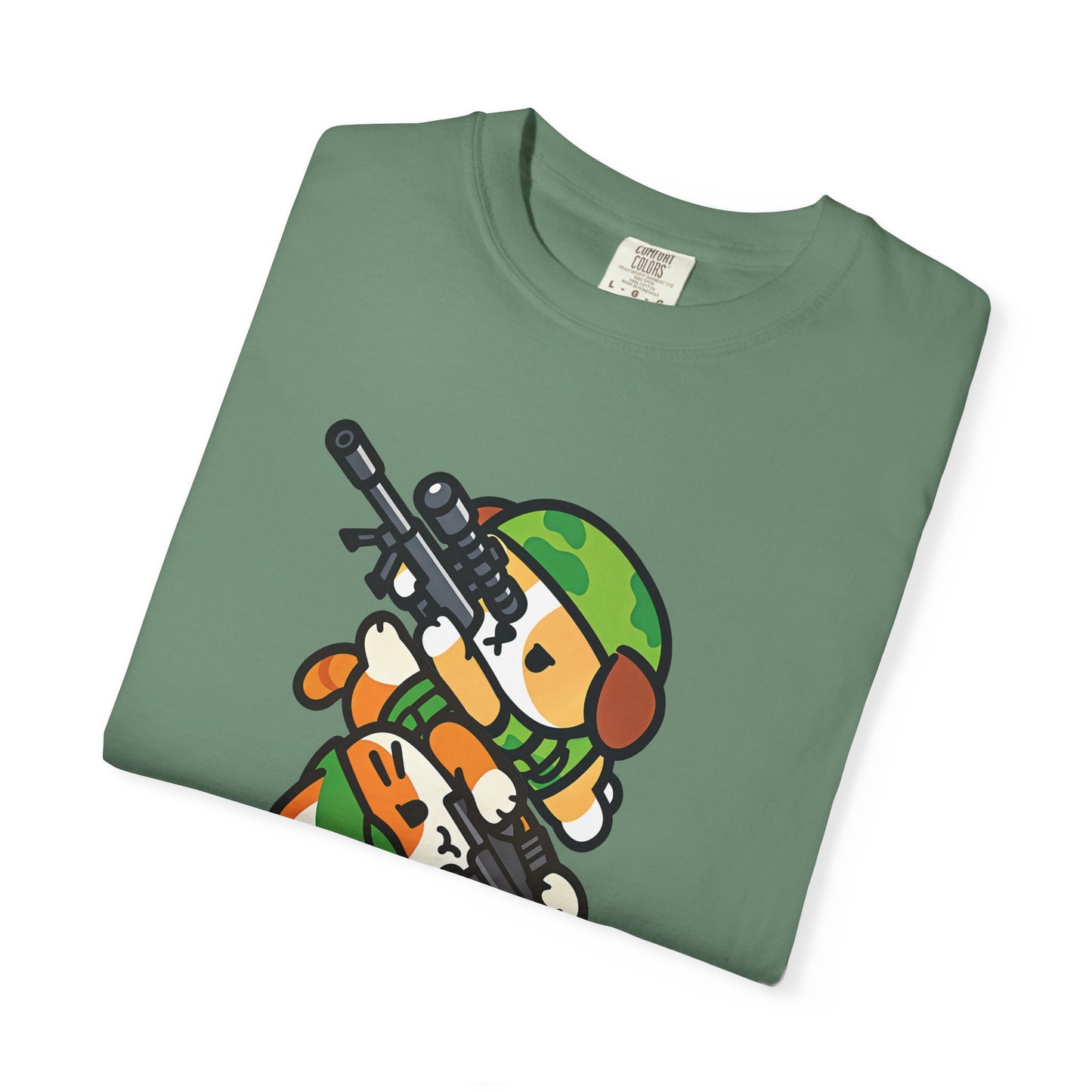 Cute Soldier Sniper Dog & Cat Unisex Graphic T-Shirt