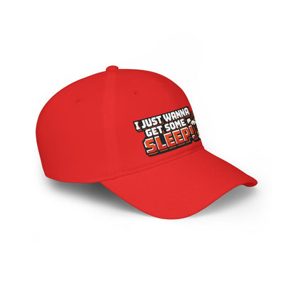 I Just Wanna Get Some Sleep Pixel Dog Low Profile Cap Hat