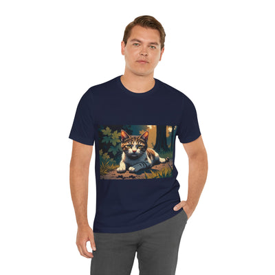 Cool Cat Graphic Tee style 2 - Unisex Jersey Short Sleeve Tee, Cat Lover Gift, Cute Cat T-Shirt, Casual Wear, Pet Owner Apparel