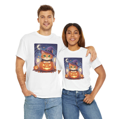 Halloween cute kitten anime style 2 Unisex Tee - Cute Cat T-Shirt for Pet Lovers, Cat Owners, Sports Enthusiasts, Gifts for Animal Lovers, Casual Everyday Wear