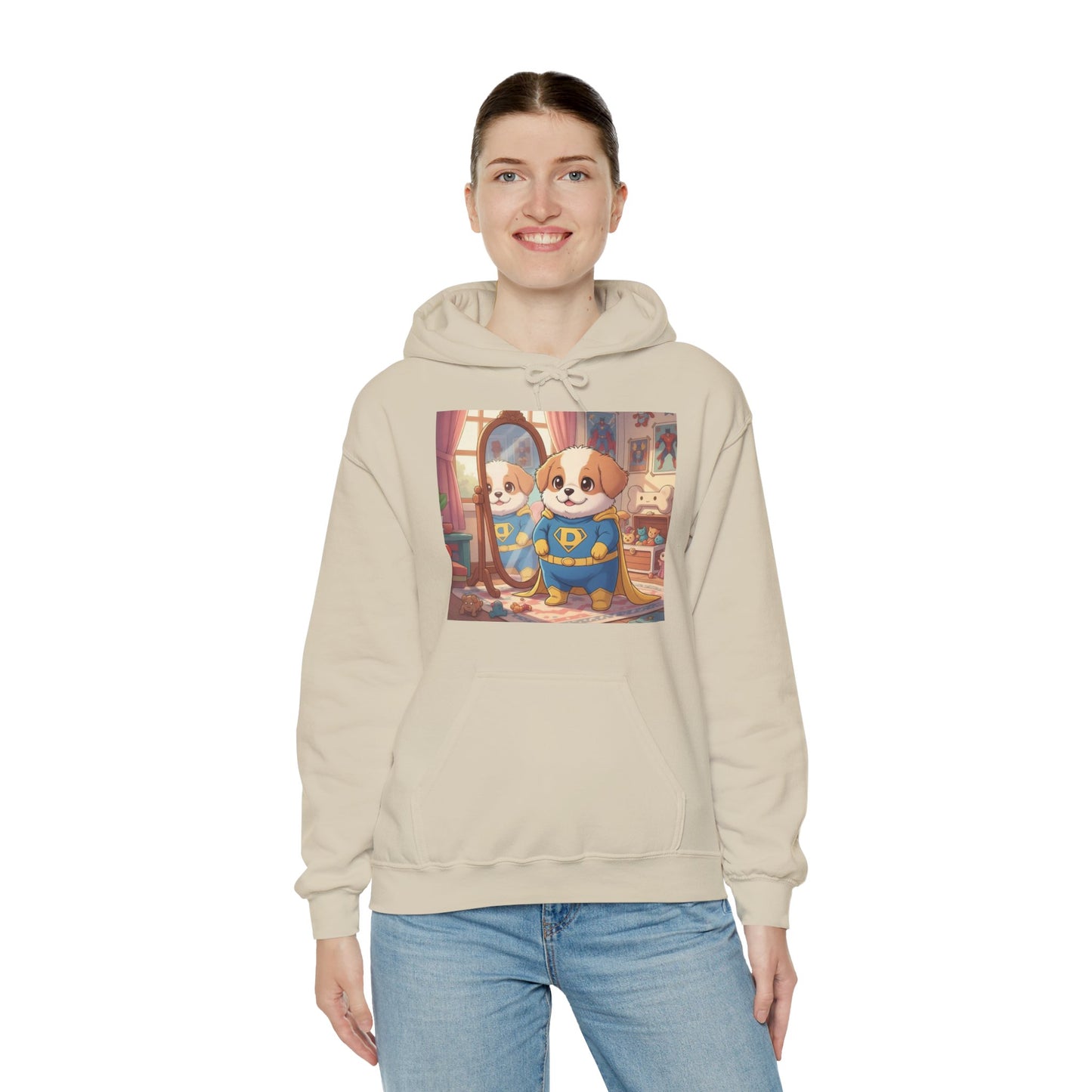 Dog cosplay Superman Funny Design Unisex Hoodie style 2