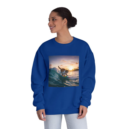 Surfing Cat Unisex NuBlend Crewneck Sweatshirt style 2