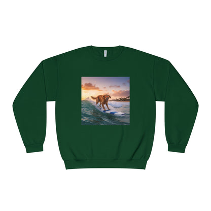 Surfing Dog Graphic Unisex NuBlend Crewneck Sweatshirt style 1