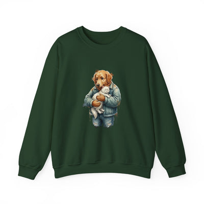 Watercolor painting style 12 Men & Women Cute Cat Pile Crewneck Sweatshirt