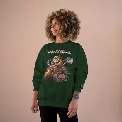 Angry Dog Onboard Graphic Champion Crewneck Sweatshirt style 2