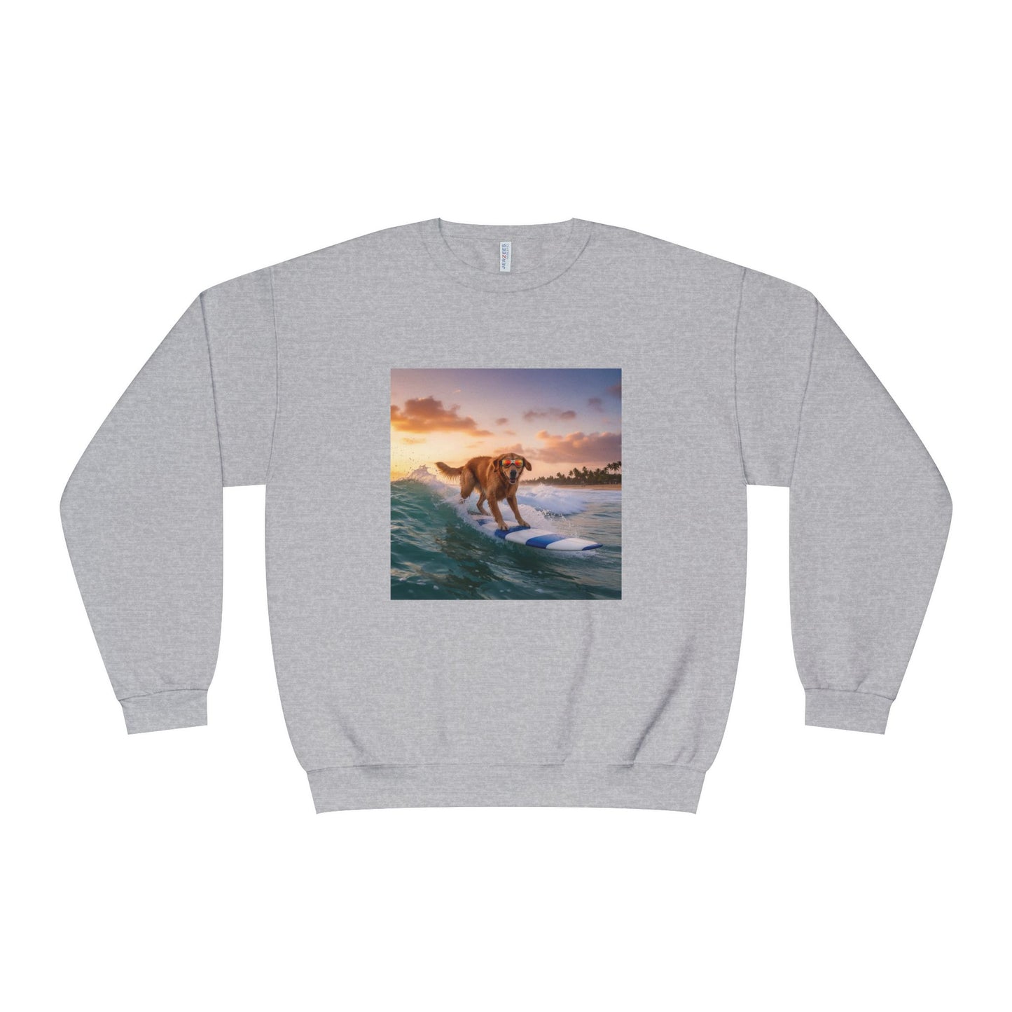 Surfing Dog Graphic Unisex NuBlend Crewneck Sweatshirt style 1