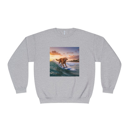 Surfing Dog Graphic Unisex NuBlend Crewneck Sweatshirt style 1