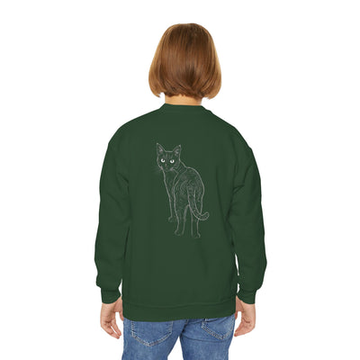 Black Cat style 1 Youth Crewneck Sweatshirt - Cozy & Cute