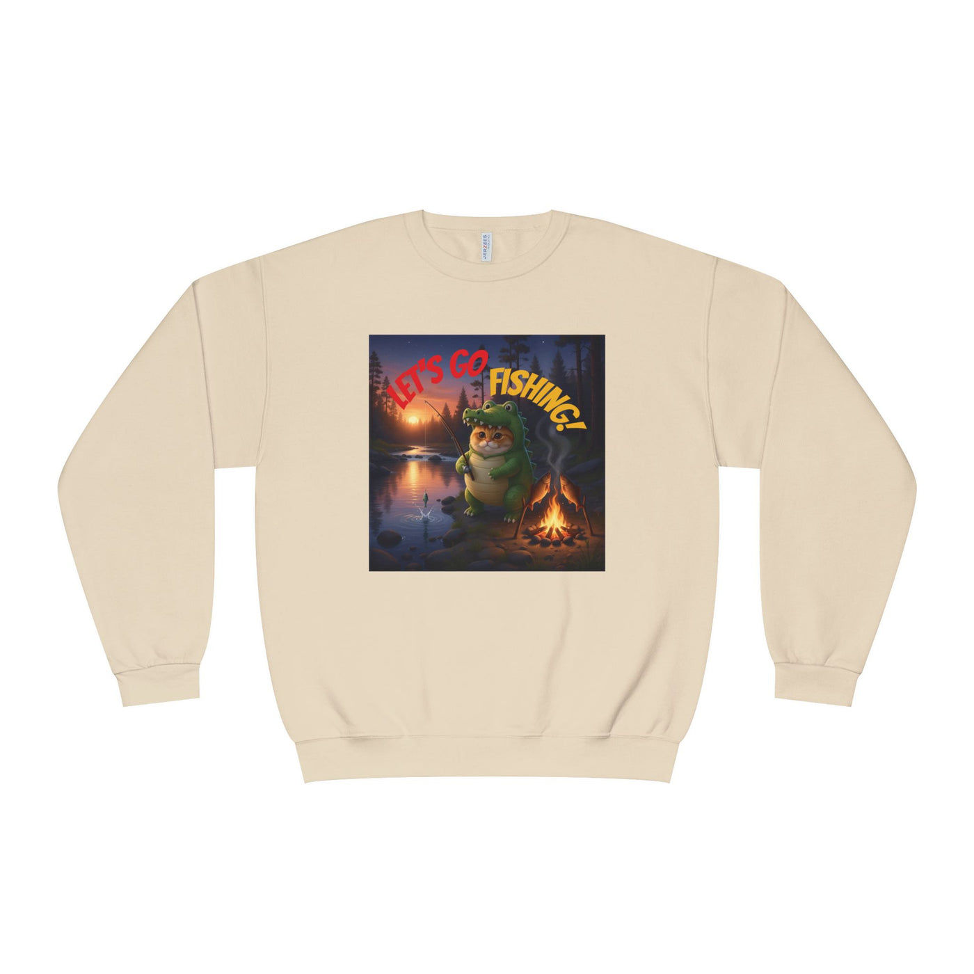 Crocodile Cat Fishing style 2 Unisex NuBlend® Crewneck Sweatshirt