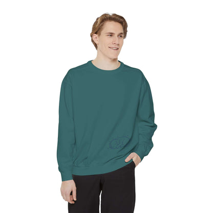 Sleeping dog shadow Cozy Graphic Unisex Crewneck Sweatshirt - Blue