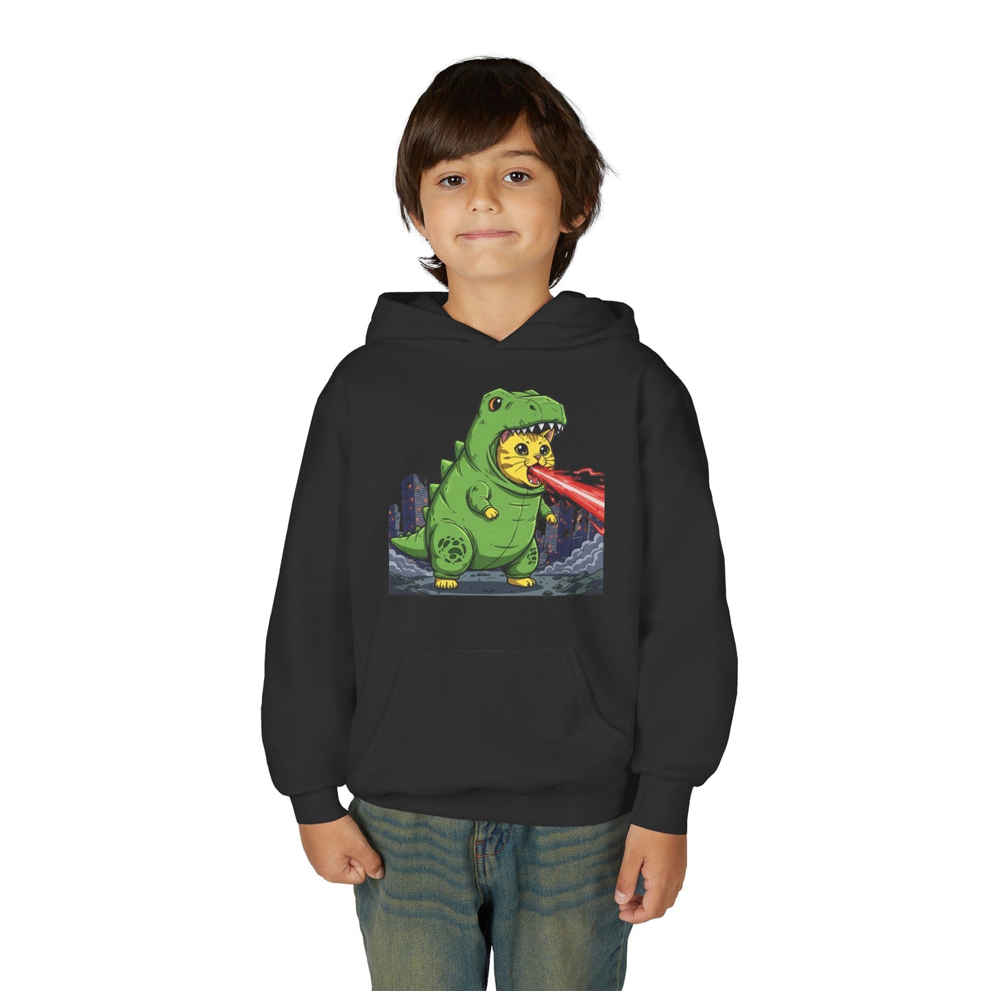 Cat cosplay Godzilla Unisex Kids Hoodie style 4
