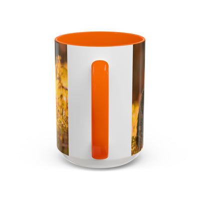 Golden Autumn Cat Coffee Mug - Cute Cat Mug, Nature Lover Gift, Cozy Kitchen Decor, Fall Drinkware, Cat Lover Gift