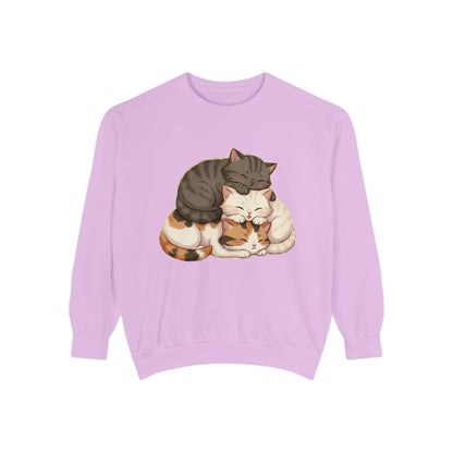 3 Cute Sleeping Cats Cozy Graphic Unisex Crewneck Sweatshirt style 3