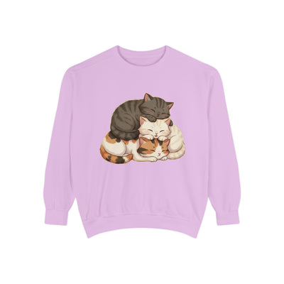3 Cute Sleeping Cats style 3 Cozy Graphic Unisex Crewneck Sweatshirt