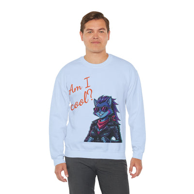 Cool Cat style 2 Unisex Crewneck Sweatshirt | Cozy Gift for Cat Lovers, Casual Wear, Unique Graphic Sweatshirt, Birthday Gift, Everyday Style