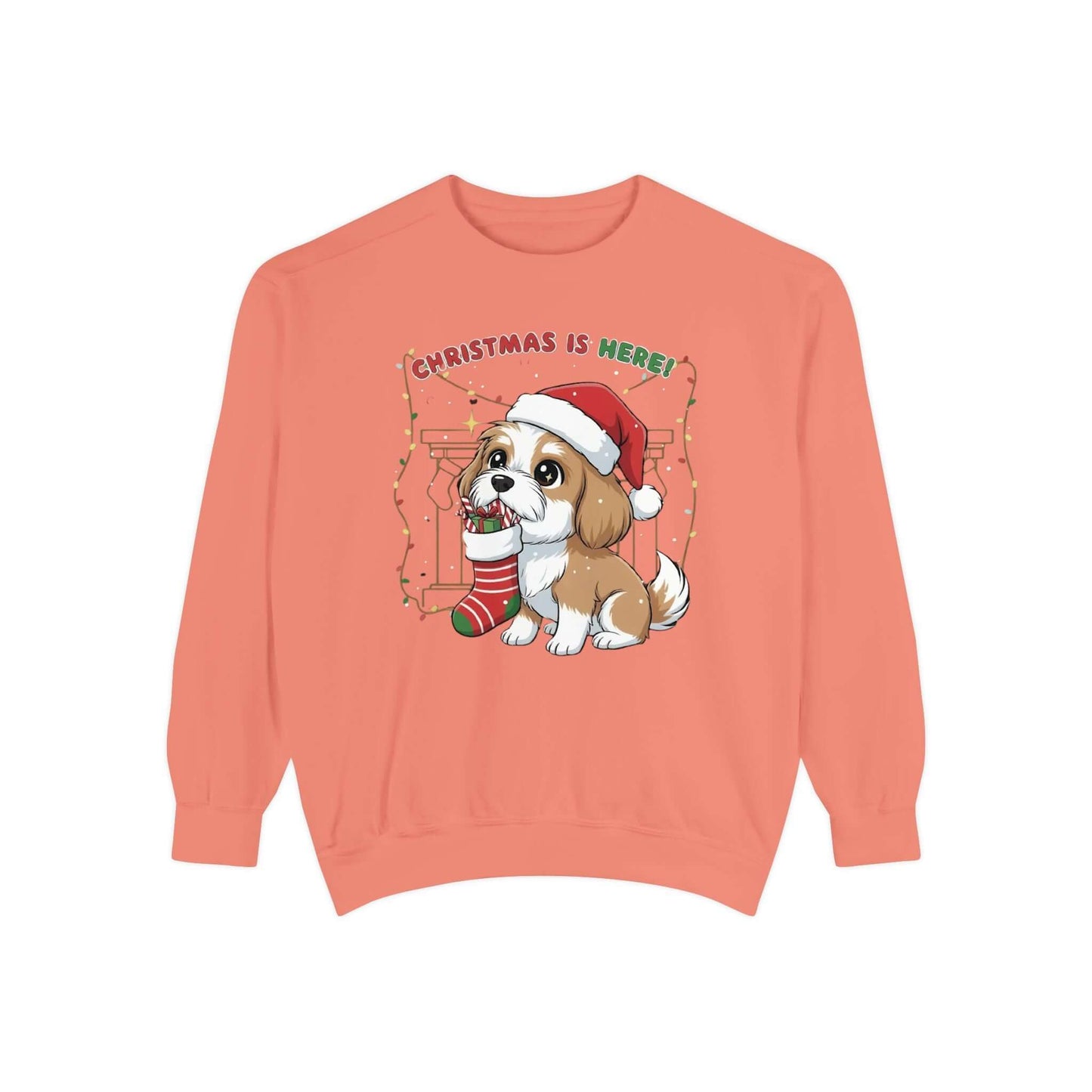 Puppy wait for Christmas presents Unisex Crewneck Sweatshirt style 5
