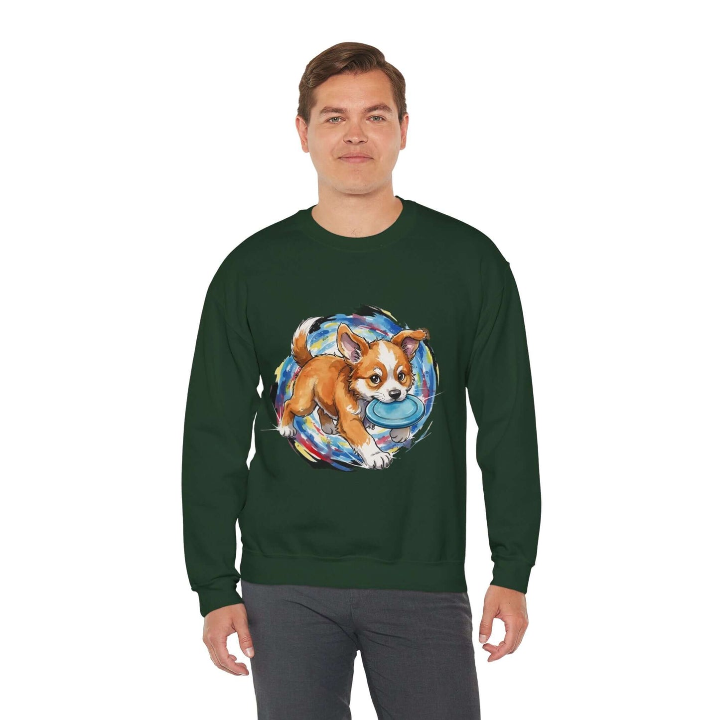 Watercolor Dog painting Unisex Crewneck Sweatshirt style 4