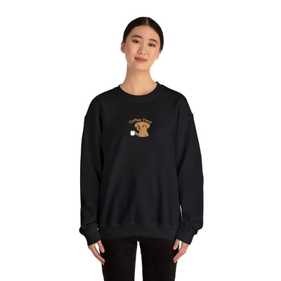 Coffee Time Dog Embroidered style 1 Unisex Crewneck Sweatshirt