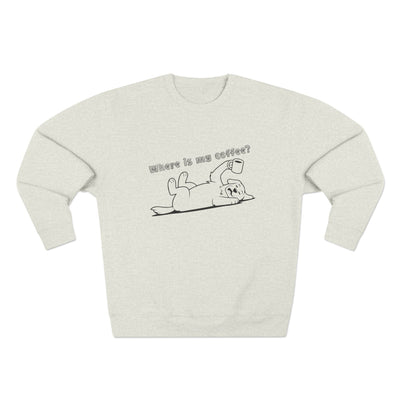 "Where is my coffee?" Dog Outline style 1 Unisex Crewneck Sweatshirt
